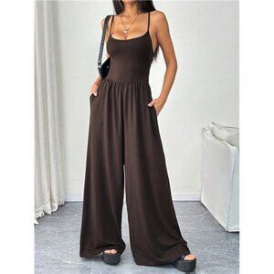 Sexy Spaghetti Strap Wide Leg Jumpsuit